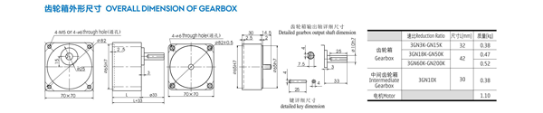 15W微型感應(yīng)電機齒輪箱外形尺寸